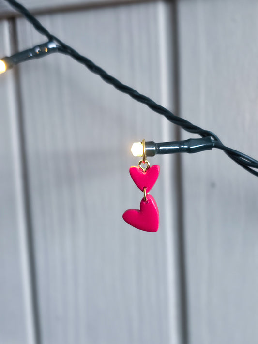 Marqueur de maille double cœur – fait main